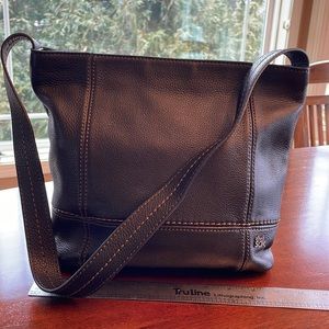 The Sak “De Young” Genuine Leather Slouch Hobo Shoulder Bag Black